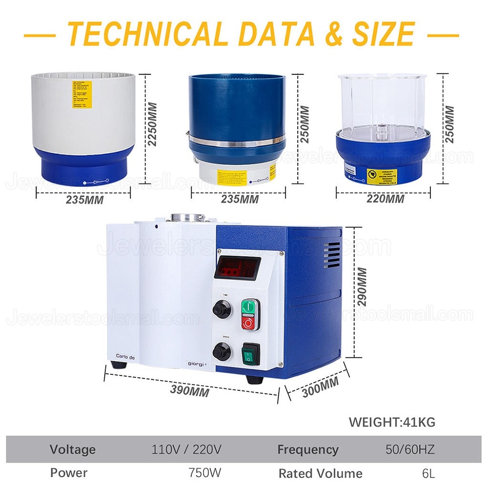 3 In 1 Benchtop Rotary Magnetic Vibratory Tumbler Wet & Dry Polisher Jewelry Polishing Machine